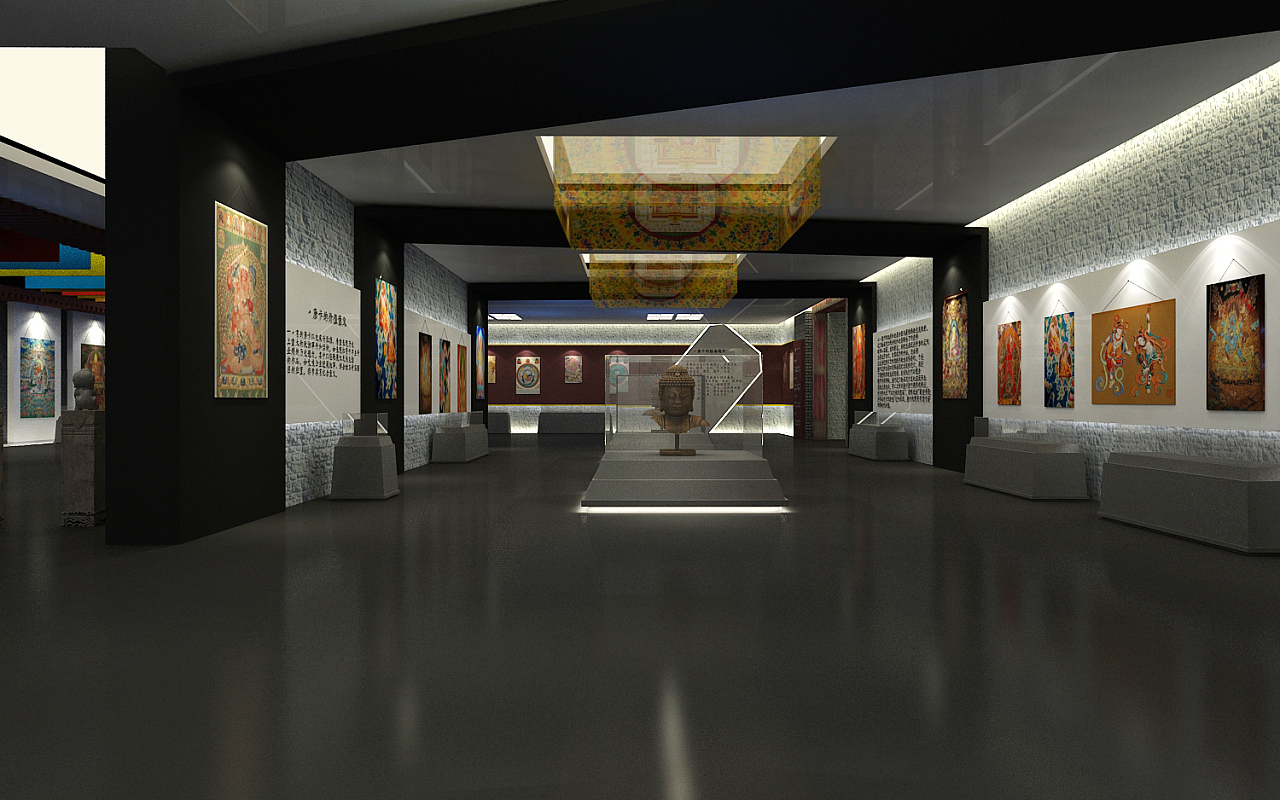 唐卡艺术展 展厅 效果图设计 3d|三维|其他三维|设计狮ming_原创作品-