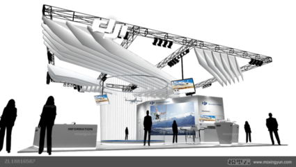 飞行器美国展台展示展览设计3d模型