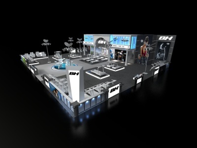 【3d健身展台模型】健身展台3d模型下载